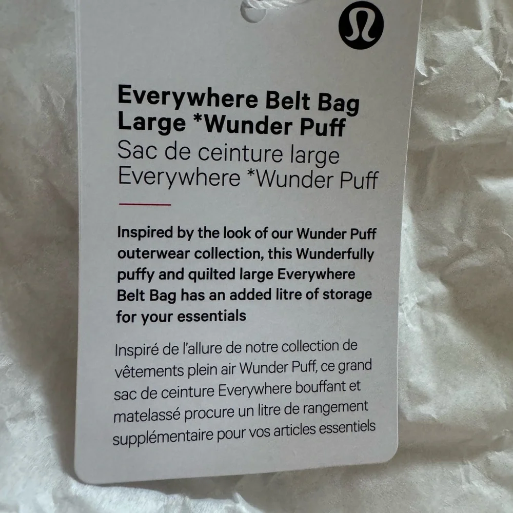 Unisex 💨 Lululemon Everywhere Belt Bag 💨2L Large 💨Wunder Puff💨 White💨 - Picture 10 of 14